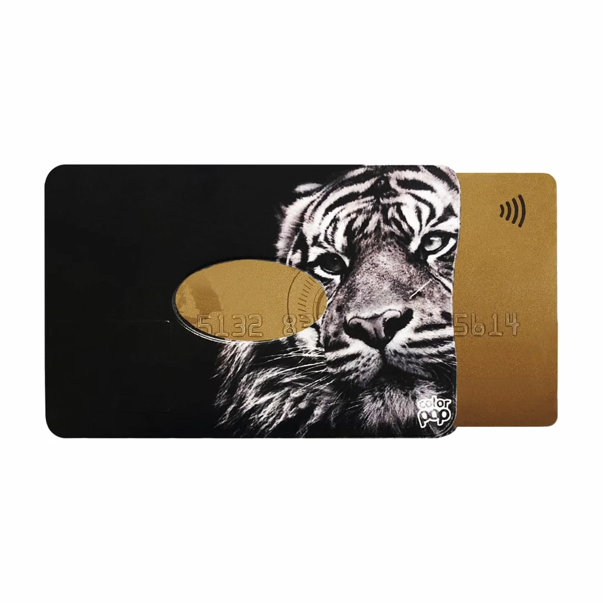 Color Pop Etui Rigide 1 Carte Anti-piratage PVC Tigre Protection Cartes bancaires 6 x 9,1 cm