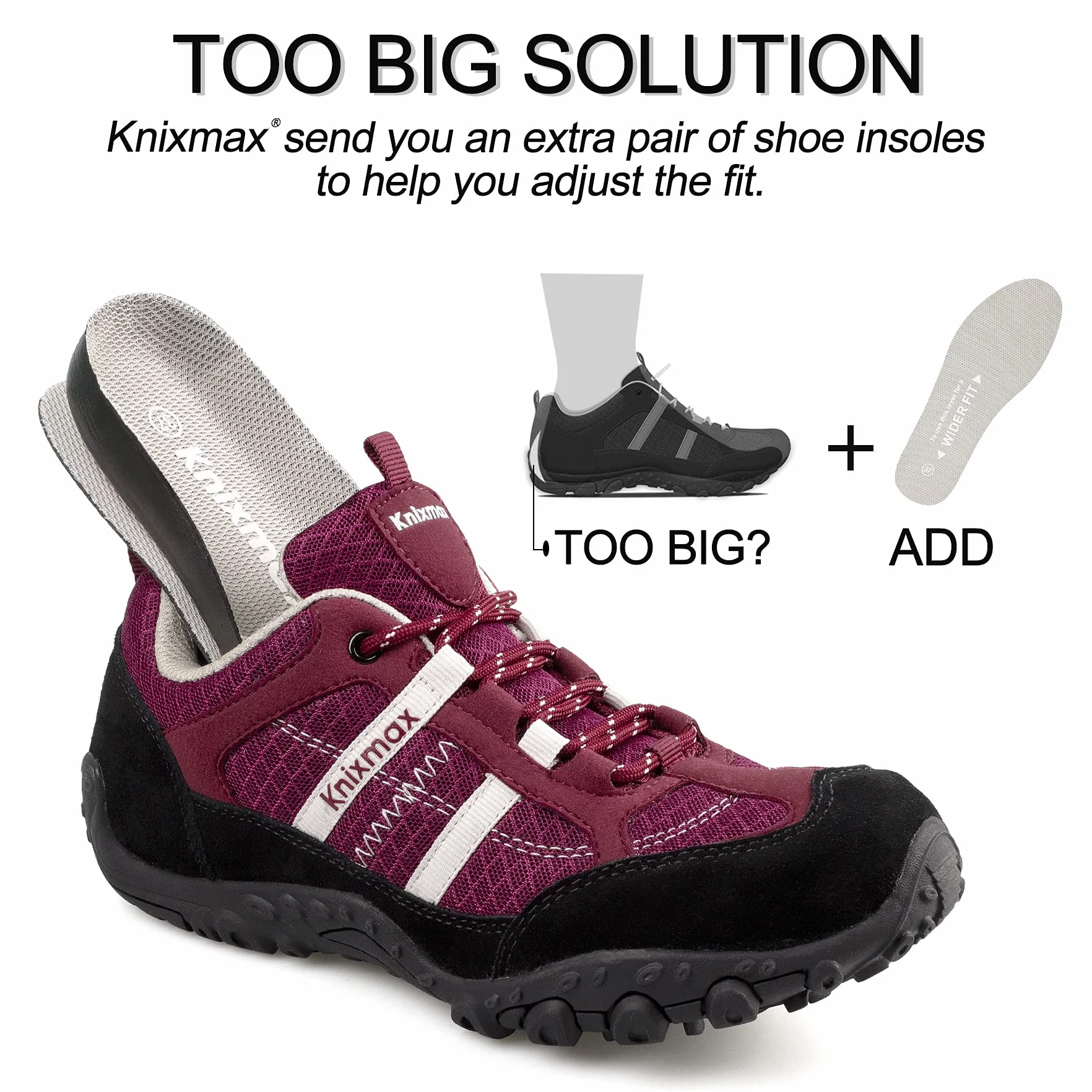 Knixmax Chaussures de Randonnée Respirant Antidérapant Bottes de Trekking pour Femmes Hommes EU36-46