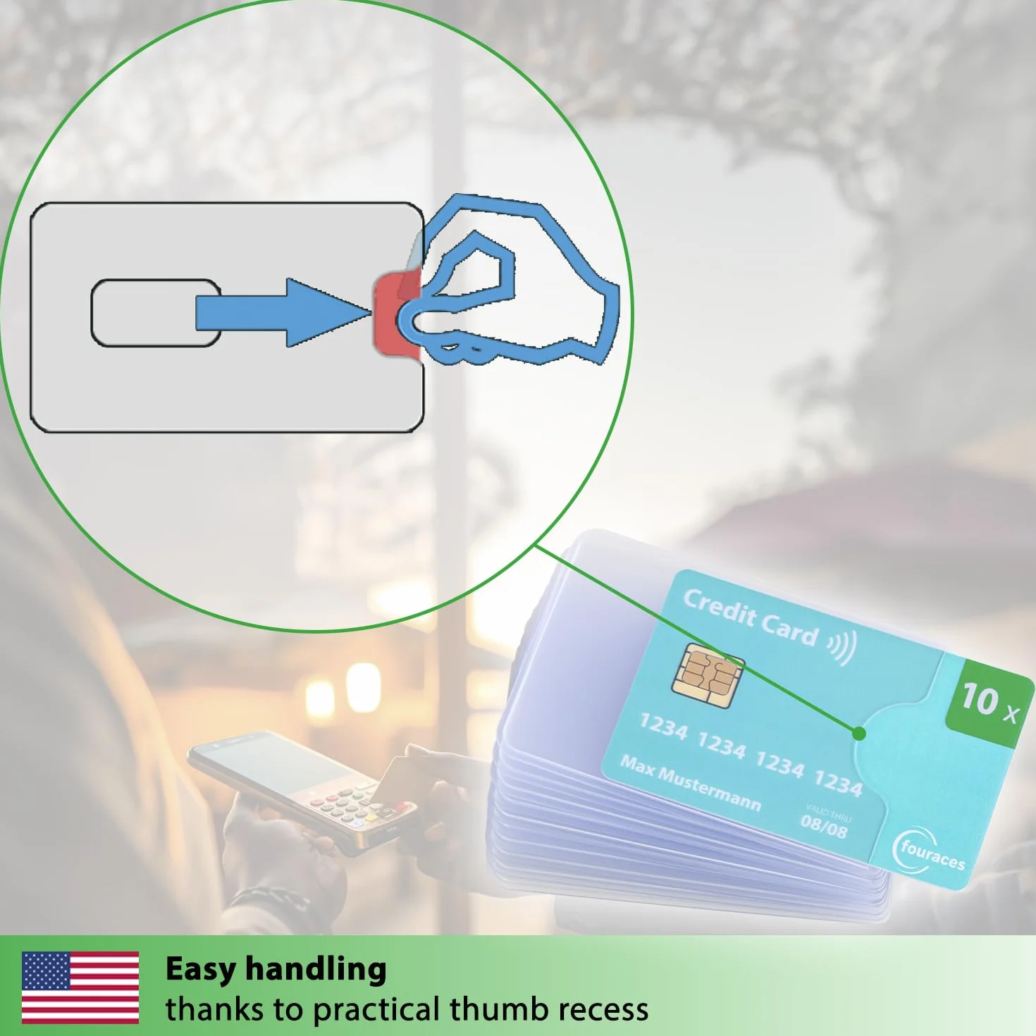 fouraces Protege Carte bancaire 10 pièces Transparent étui Rigide pour Carte navigo, Carte Bleu