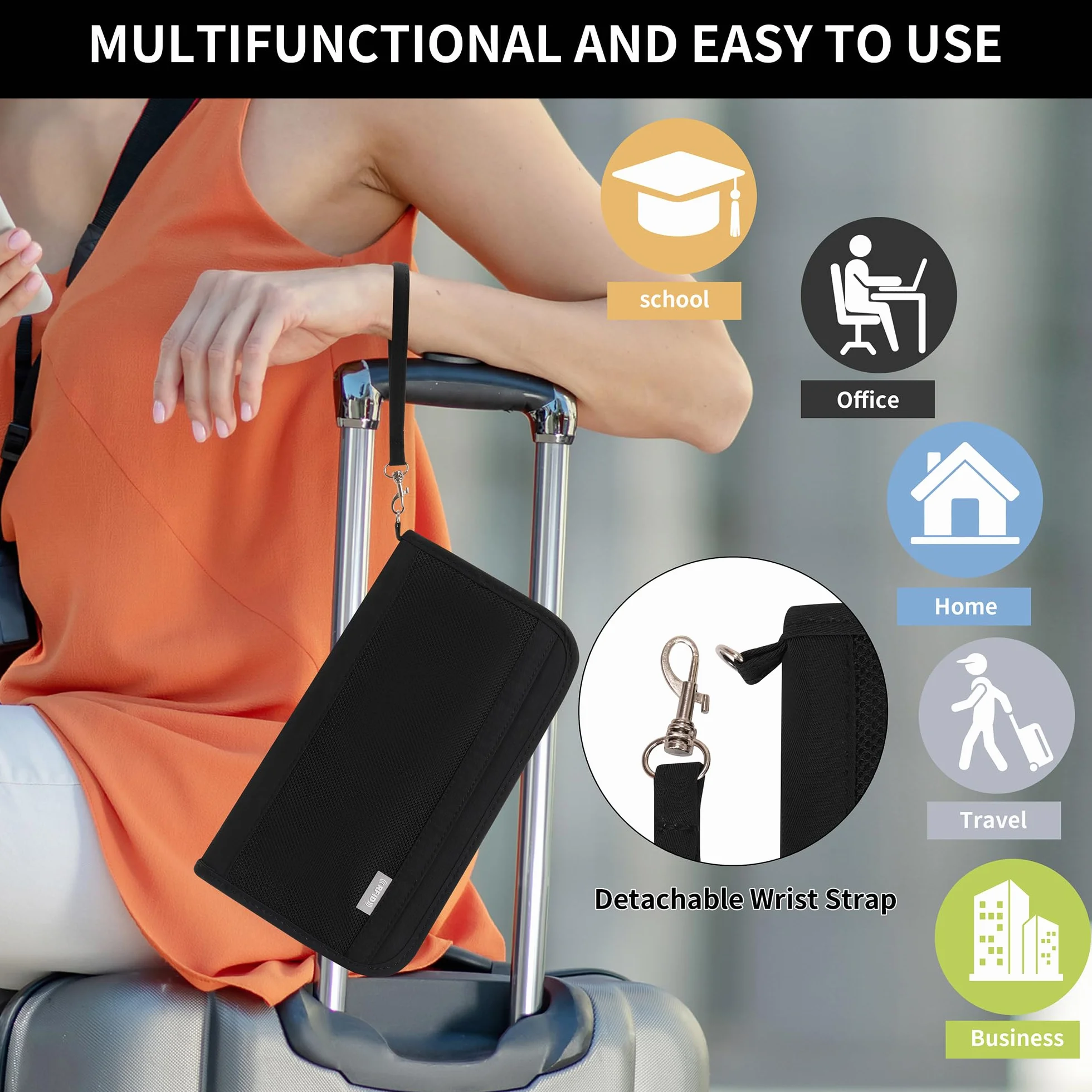 Portefeuille Passeport Familial RFID Organisateur de Voyage pour Cartes de Crédit Homme Femme