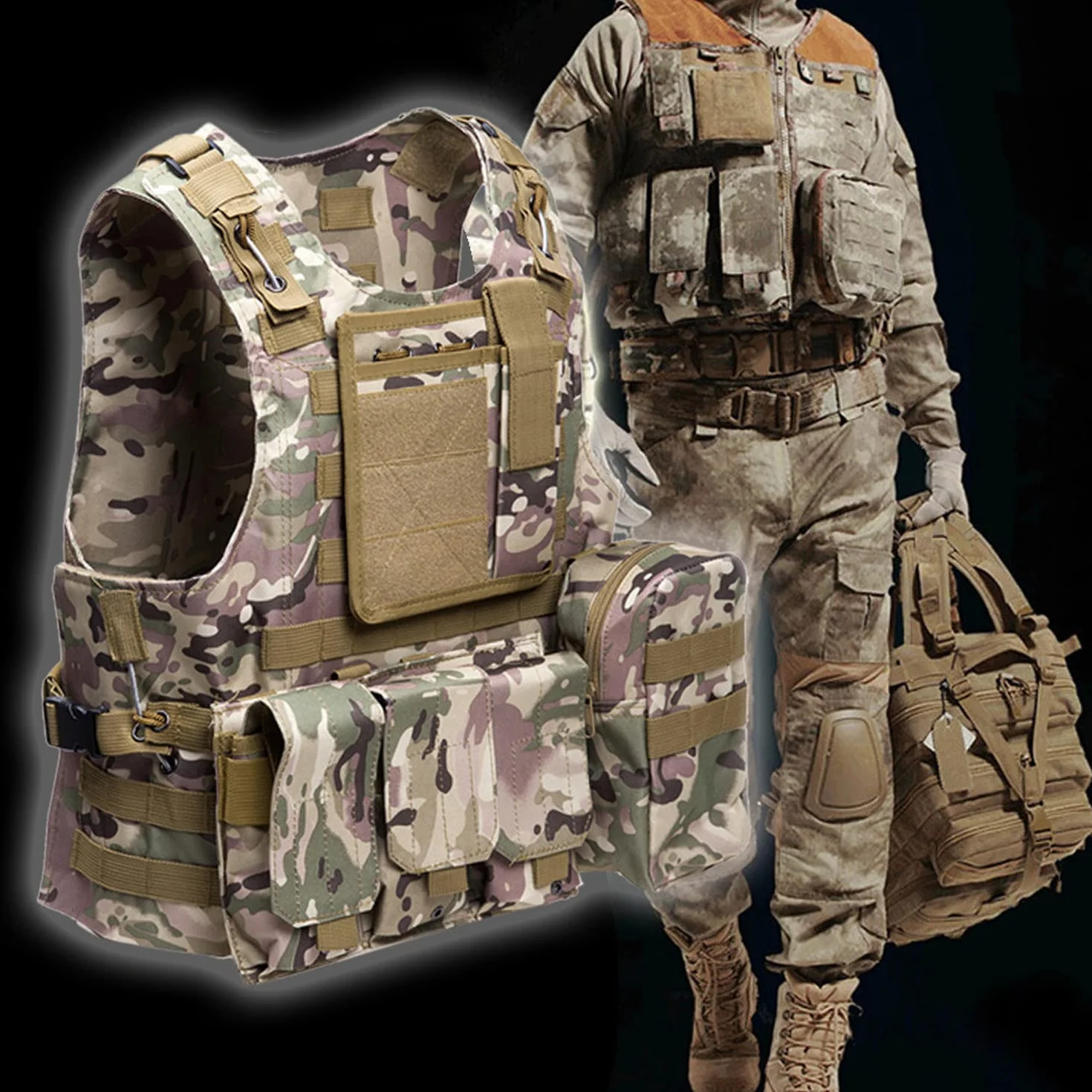 Gilet tactique militaire de chasse airsoft