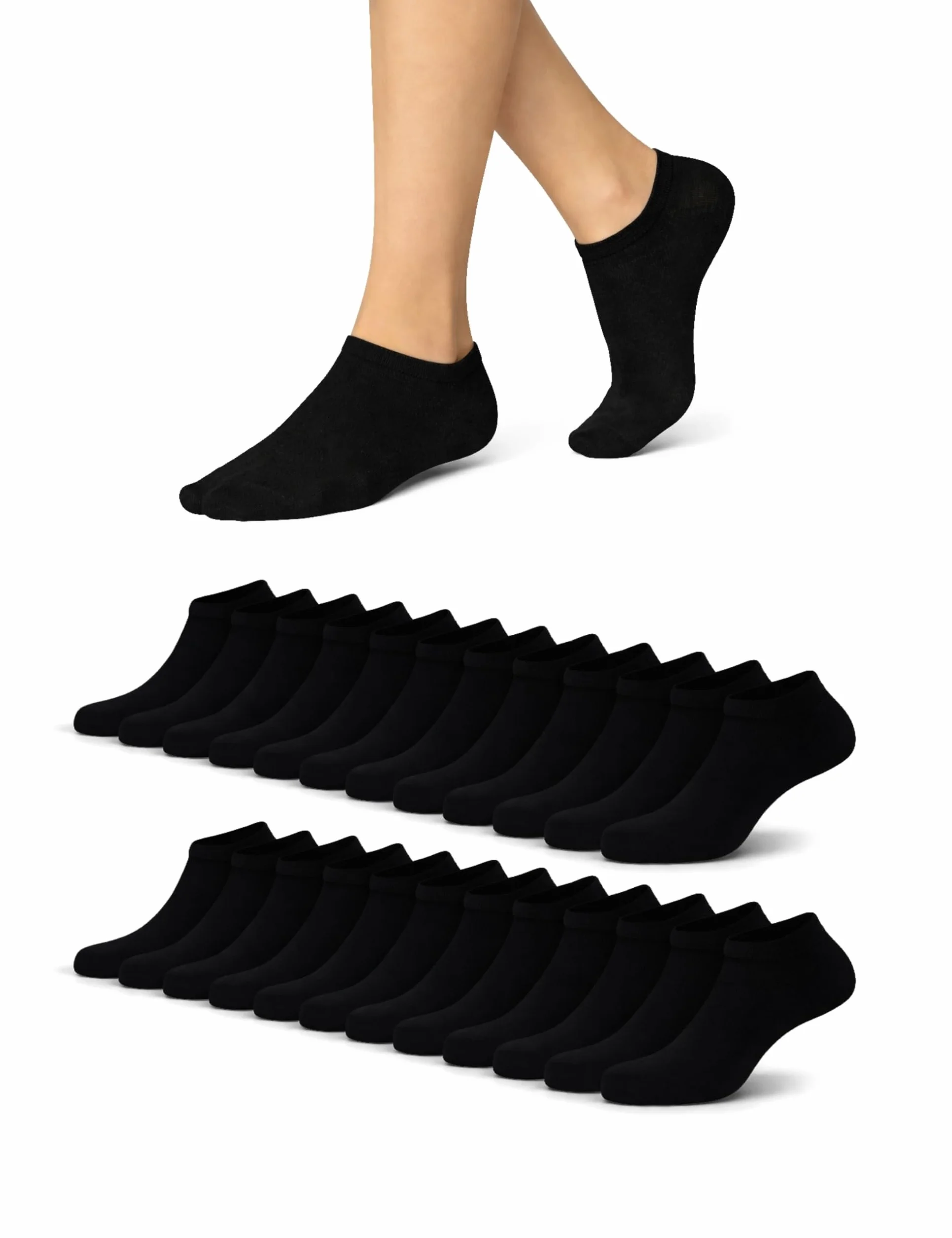 Basic Treasure Lot de 12 paires de socquettes de sport unisexes Coton respirant Chaussettes basses Noir blanc gris
