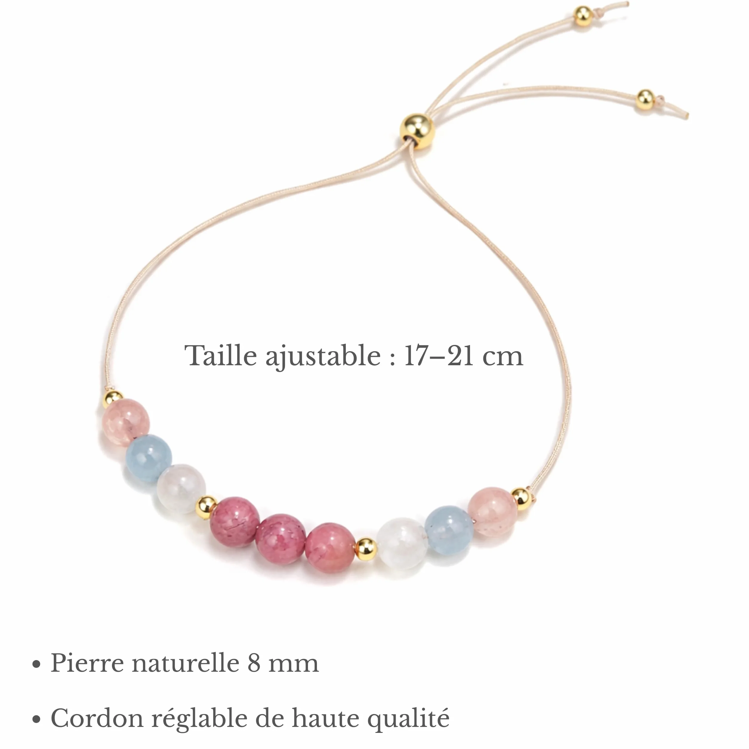 Bracelet Future Maman Pierre Naturelle Ajustable – Cadeau Femme Enceinte Baby Shower