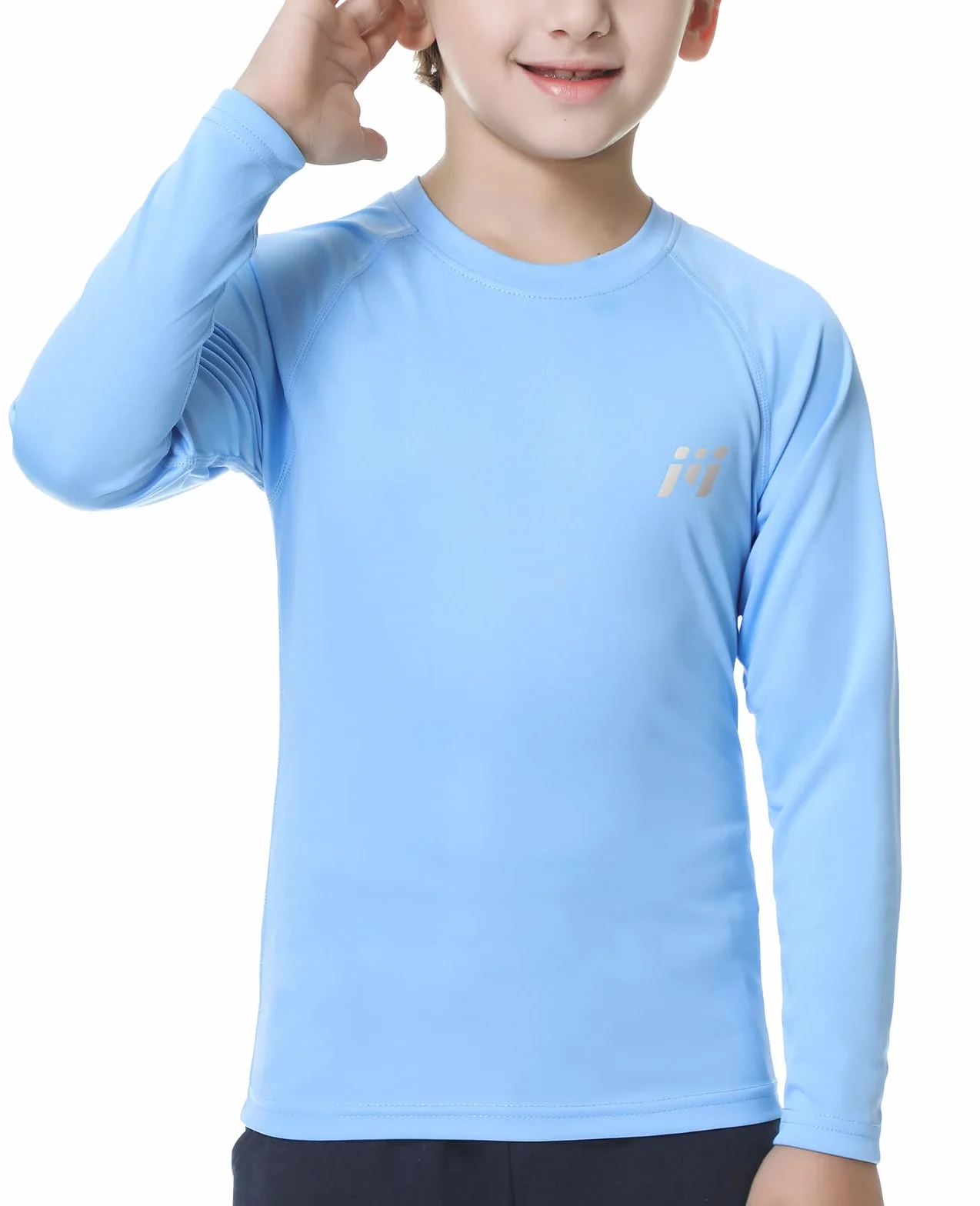 MEETWEE Garçon Rashguard Manches Longues UV Protection Solaire UPF50+ Chemise Natation Enfants T-Shirt de Bain Séchage Rapide Surf Beach Pool