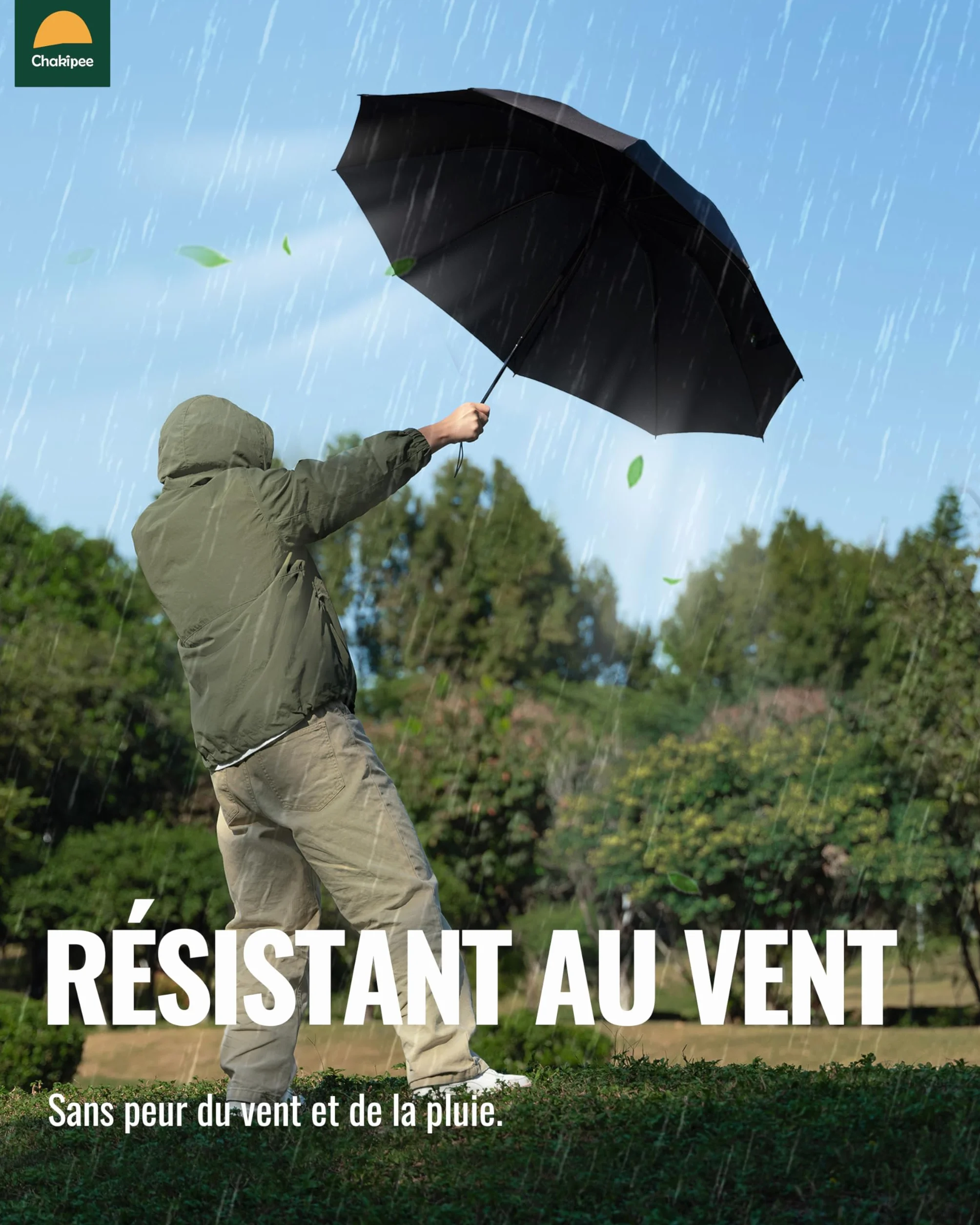 Parapluie Pliant Inversé Homme XXL Automatique 210T 10 Sections Anti Tempête