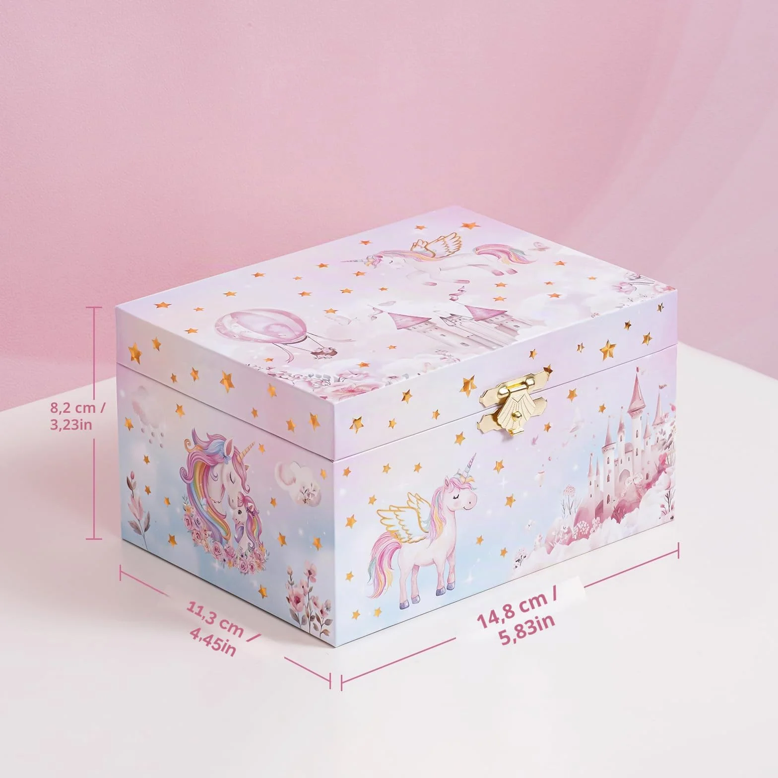 ProCase Boîte Bijoux Musicale Fille, Boite Musique Enfant pour Ranger Colliers Bracelets Bagues Montres - Licorne