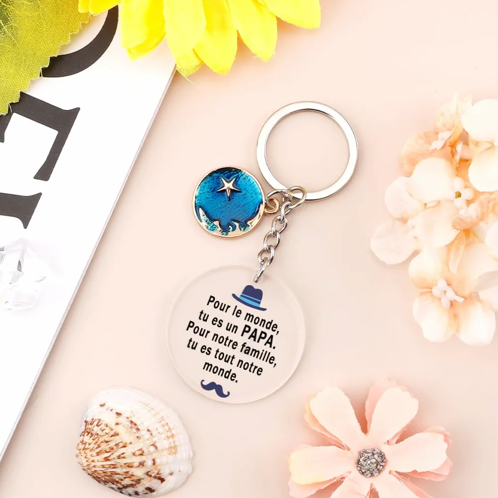 Porte Clef Acrylique Cadeau Original Homme Femme Papa Maman Anniversaire Noel