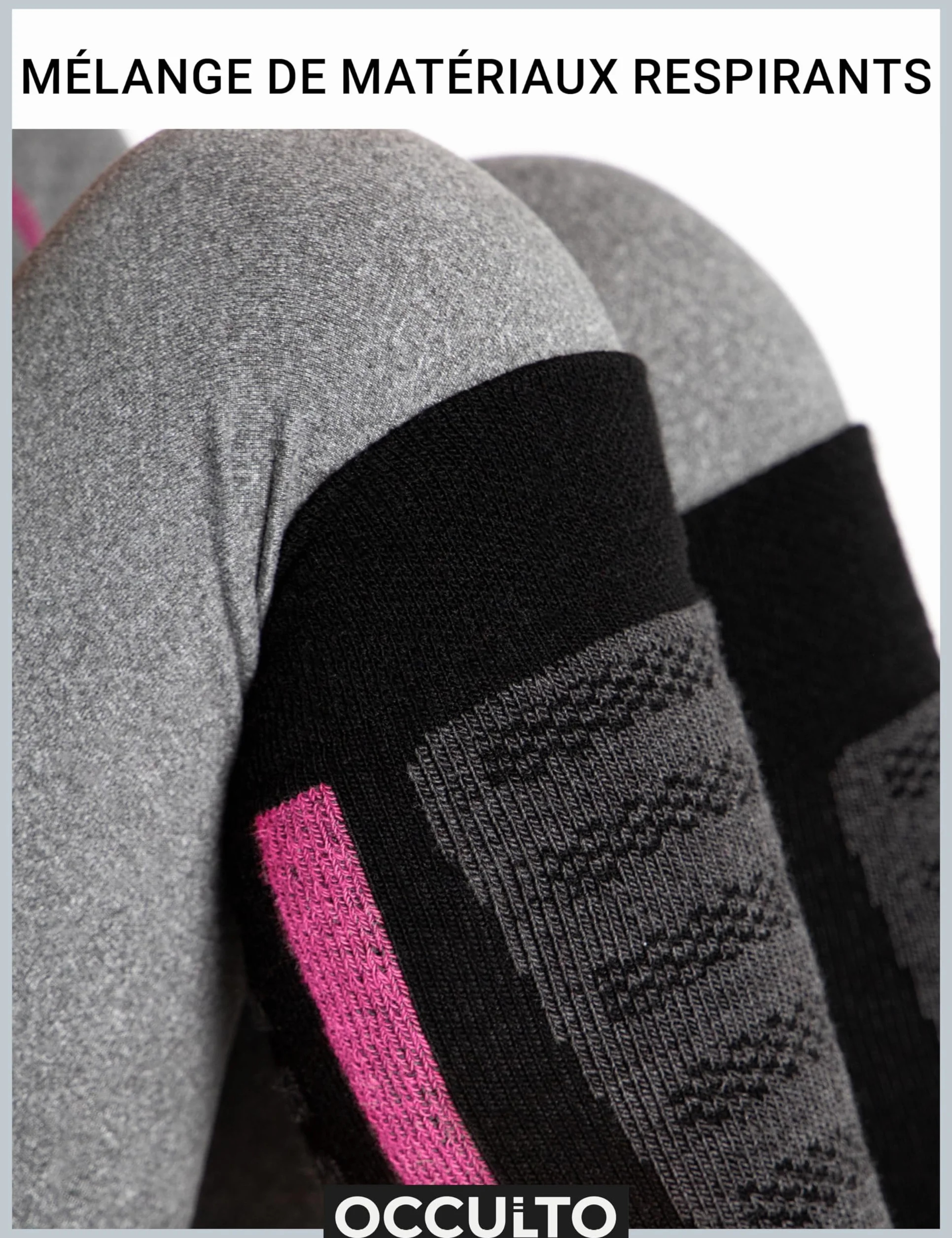 Occulto chaussettes de ski enfants 2 Paires Charlie thermiques hiver rembourré respirant