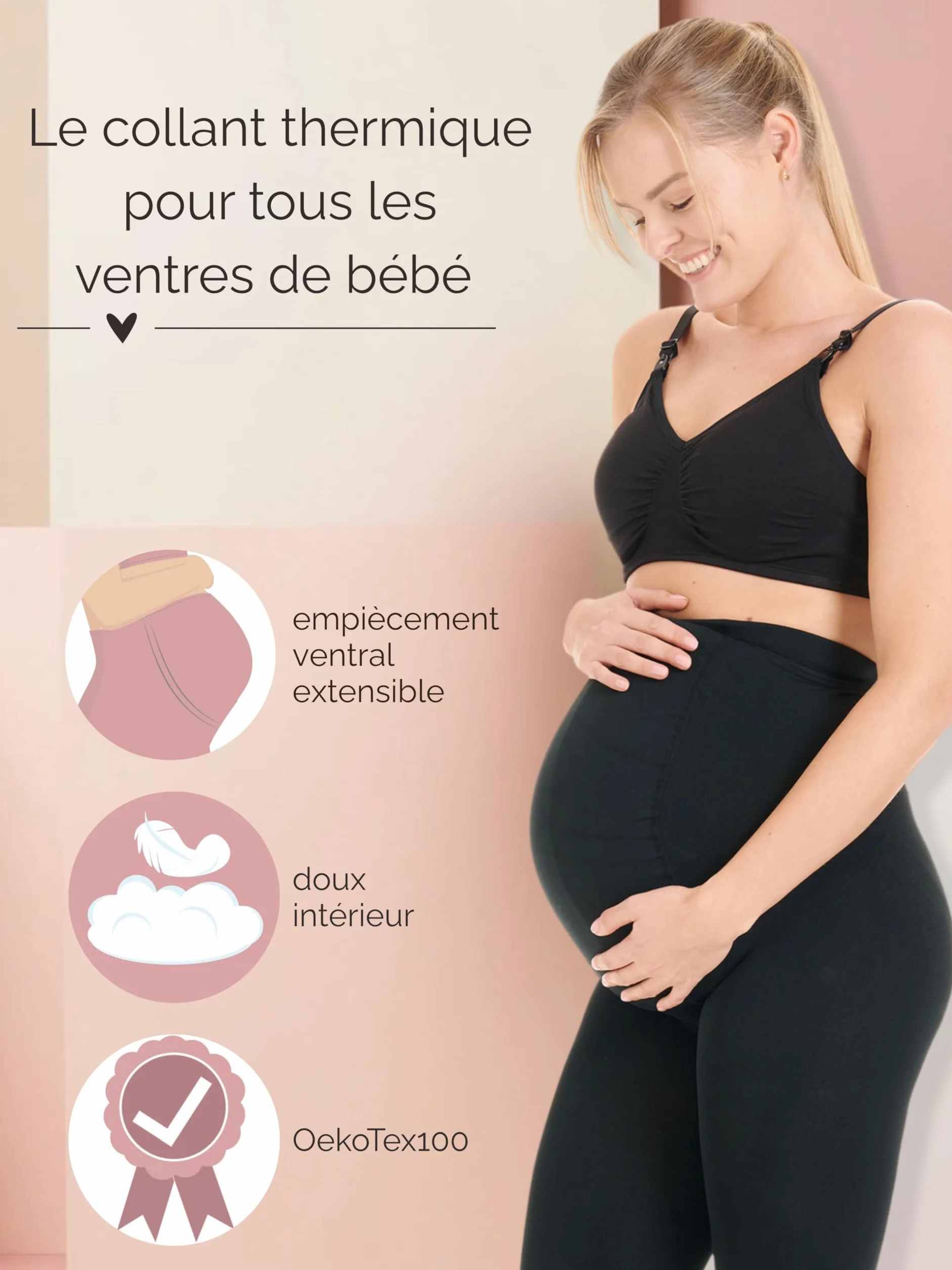Collant de Grossesse Thermique Opaque Mat Certifié Oeko-Tex 100-1700