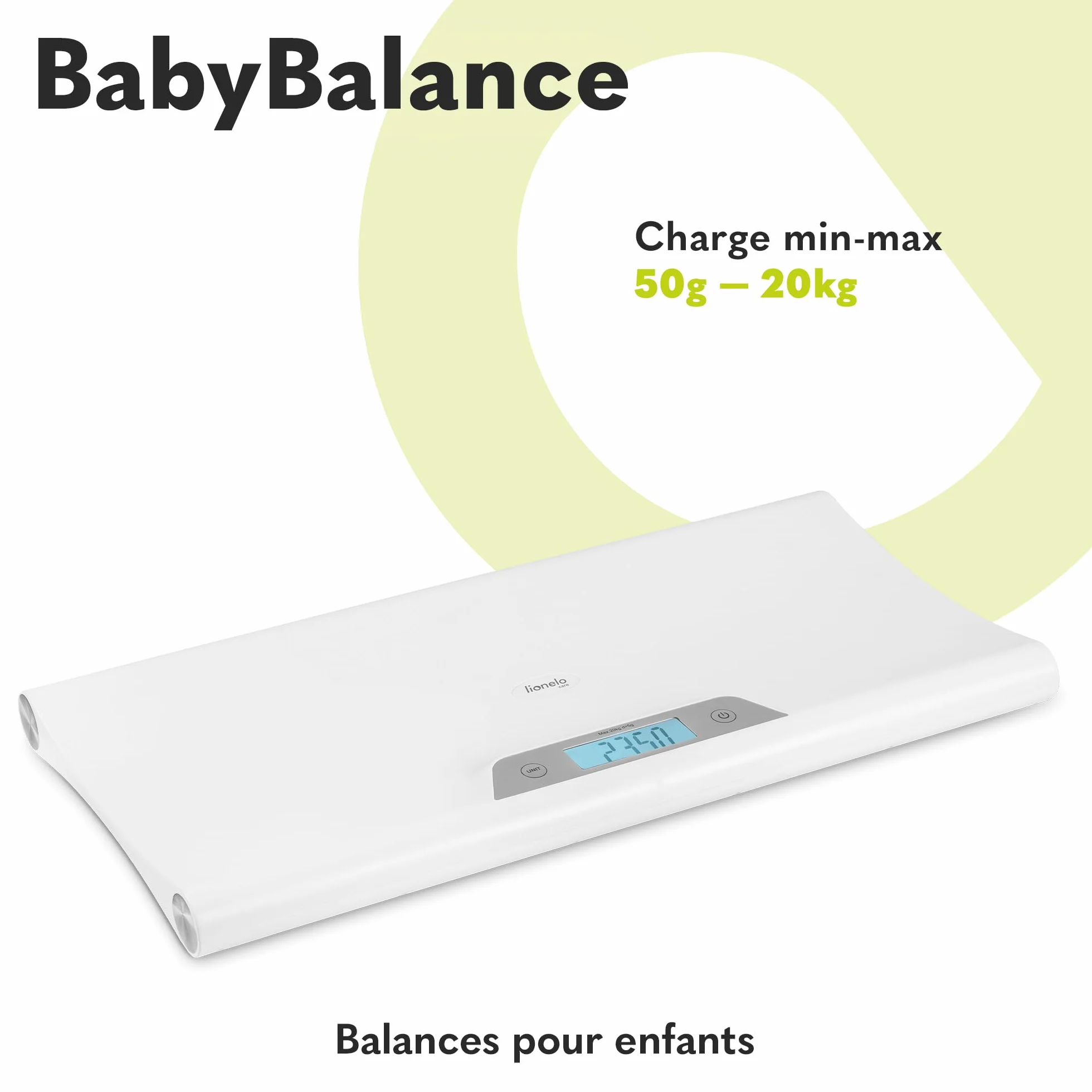 LIONELO BABYBALANCE Pèse-bébé électronique 20 kg grand écran tare mémoire pesée précise 5 g