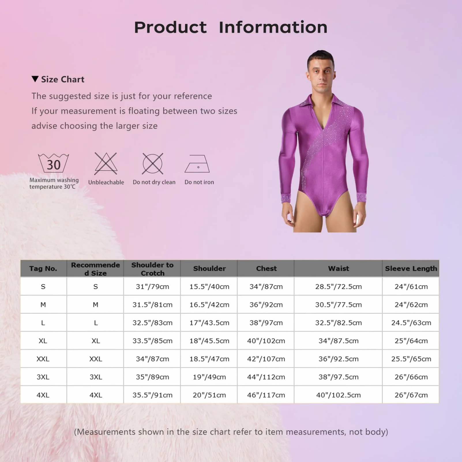 Justaucorps de Gymnastique Manches Longues Strass Body Gym Leotard Danse Patinage