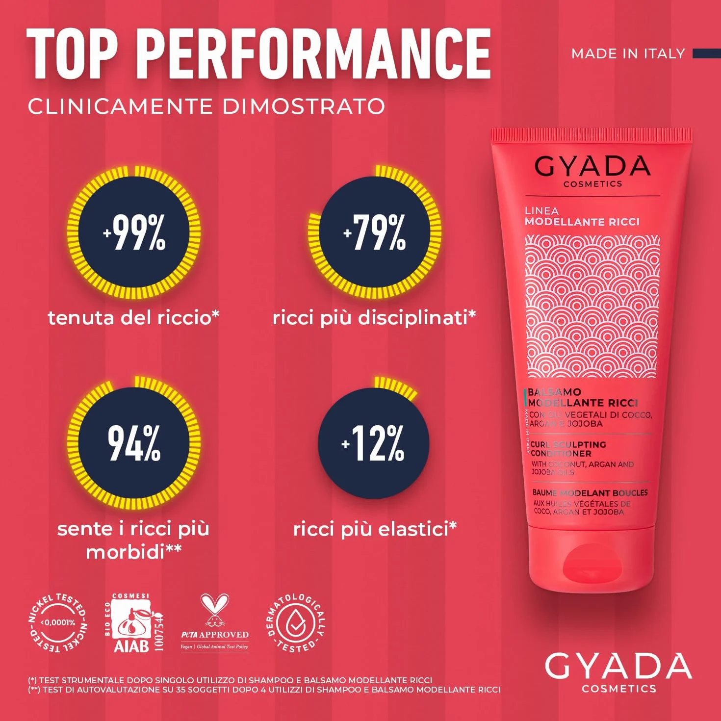 GYADA COSMETICS Après-shampoing modelant cheveux bouclés ondulés anti-frisottis huiles Aloe Vera lin Coco Argan 200 ml