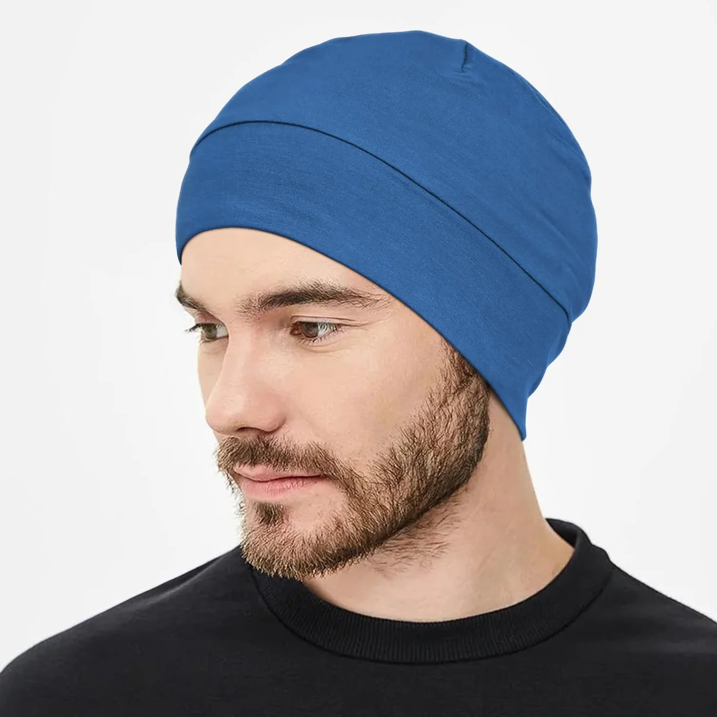 FocusCare Lot de 2 Bonnets 100% Viscose Doublure de Casque Bonnet de Couchage Léger pour Chimiothérapie