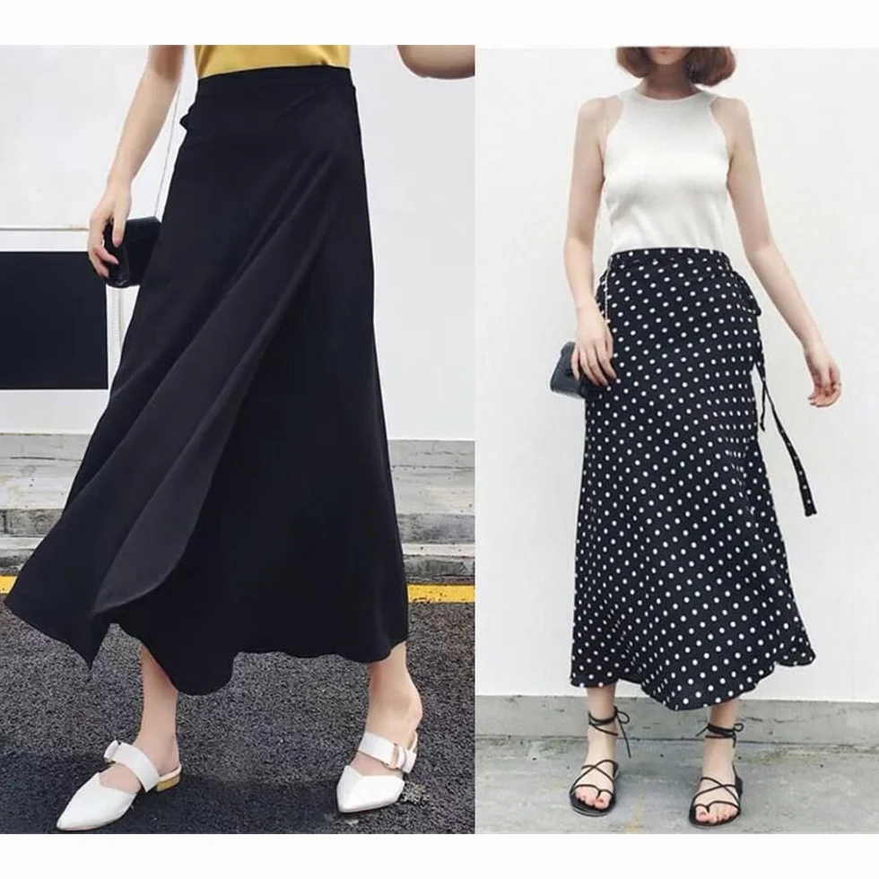 Jupe Portefeuille Fluide nouée Devant et derrière pour Femme, Pantalon Portefeuille de Plage Taille Unique