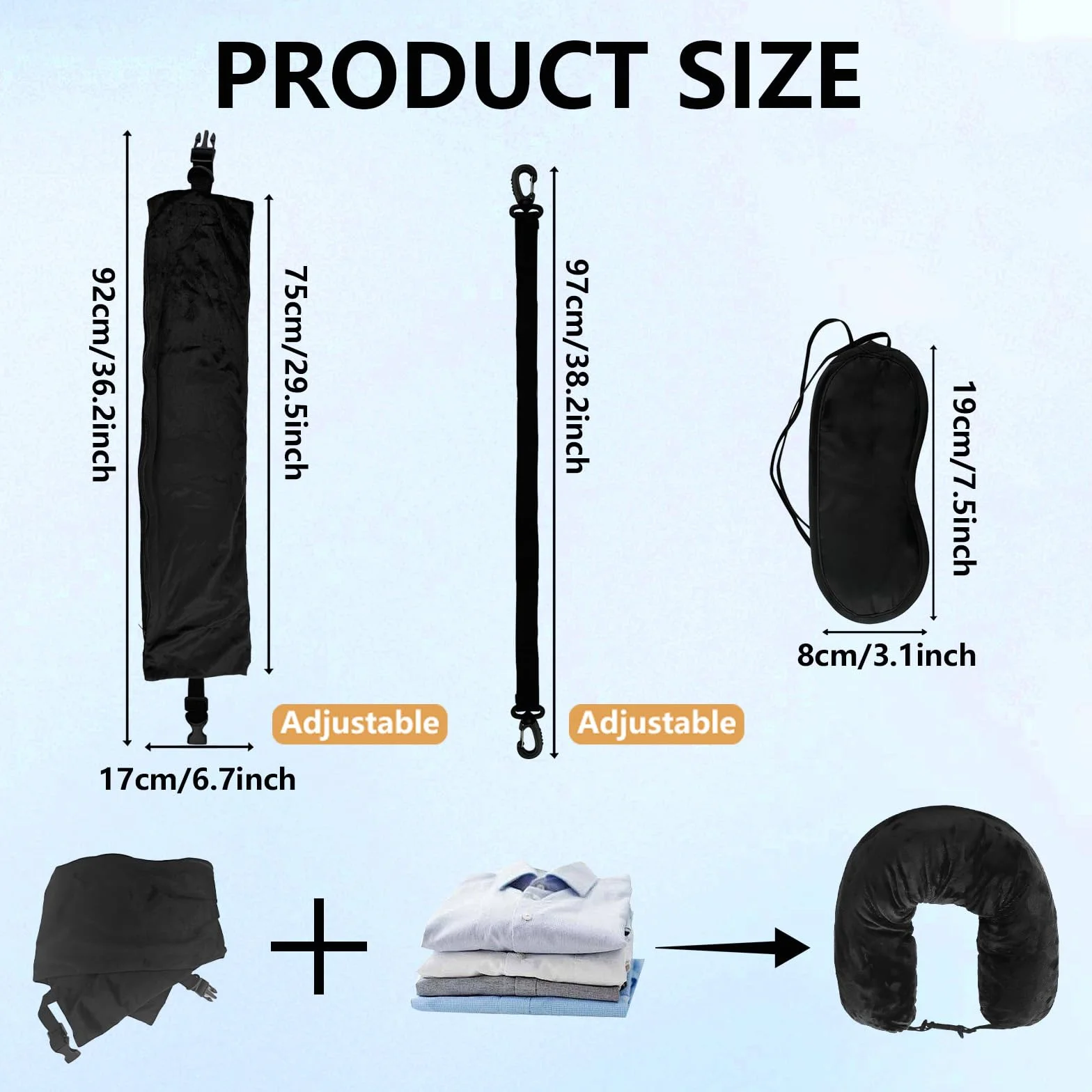 Coussin de Voyage Tour de Cou Remplissable avec Sac de Rangement pour Avion Hôtel Camping