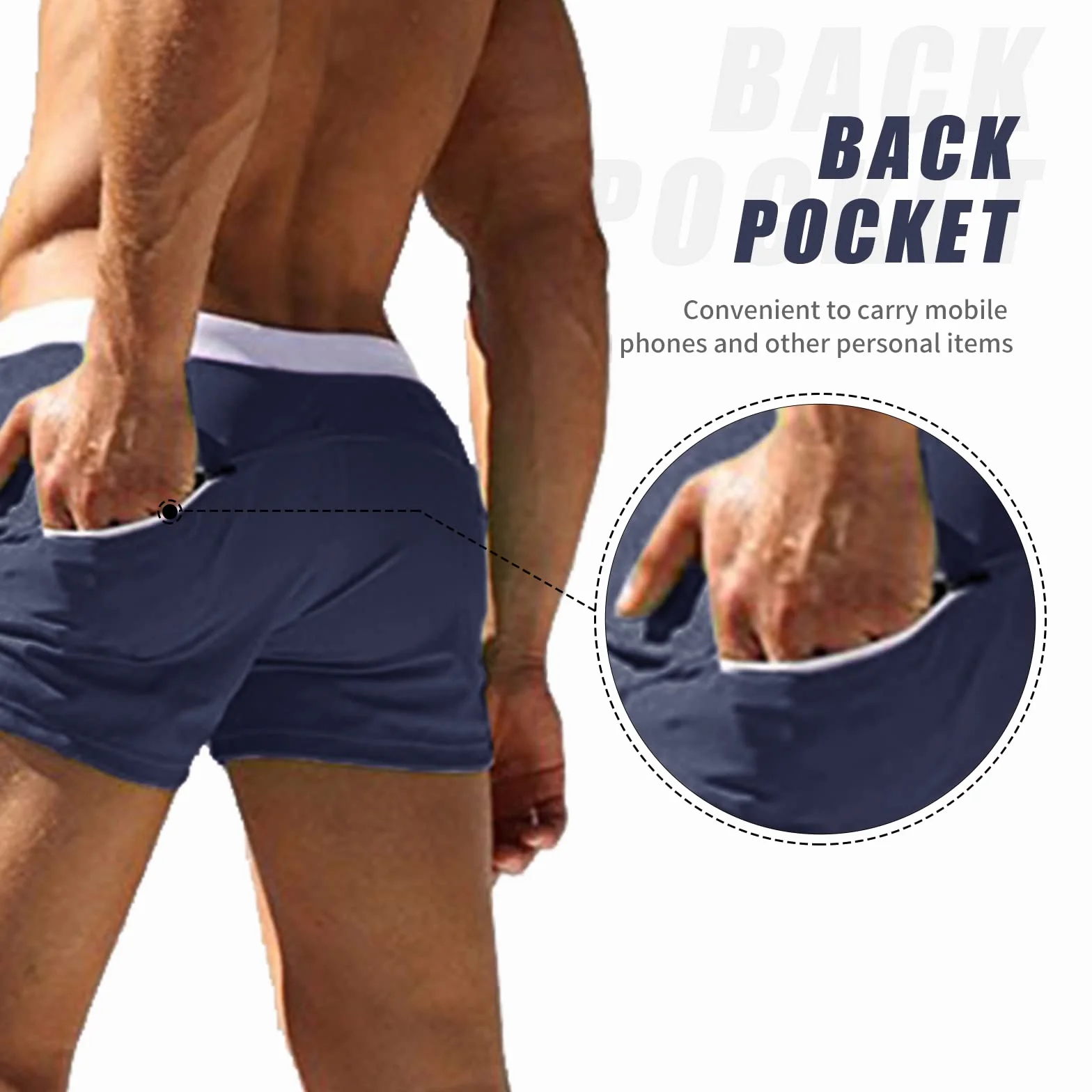 Maillot de Bain Homme Trunks Boxer Shorts Pantalon Court Sport Plage Cordon Ajustable