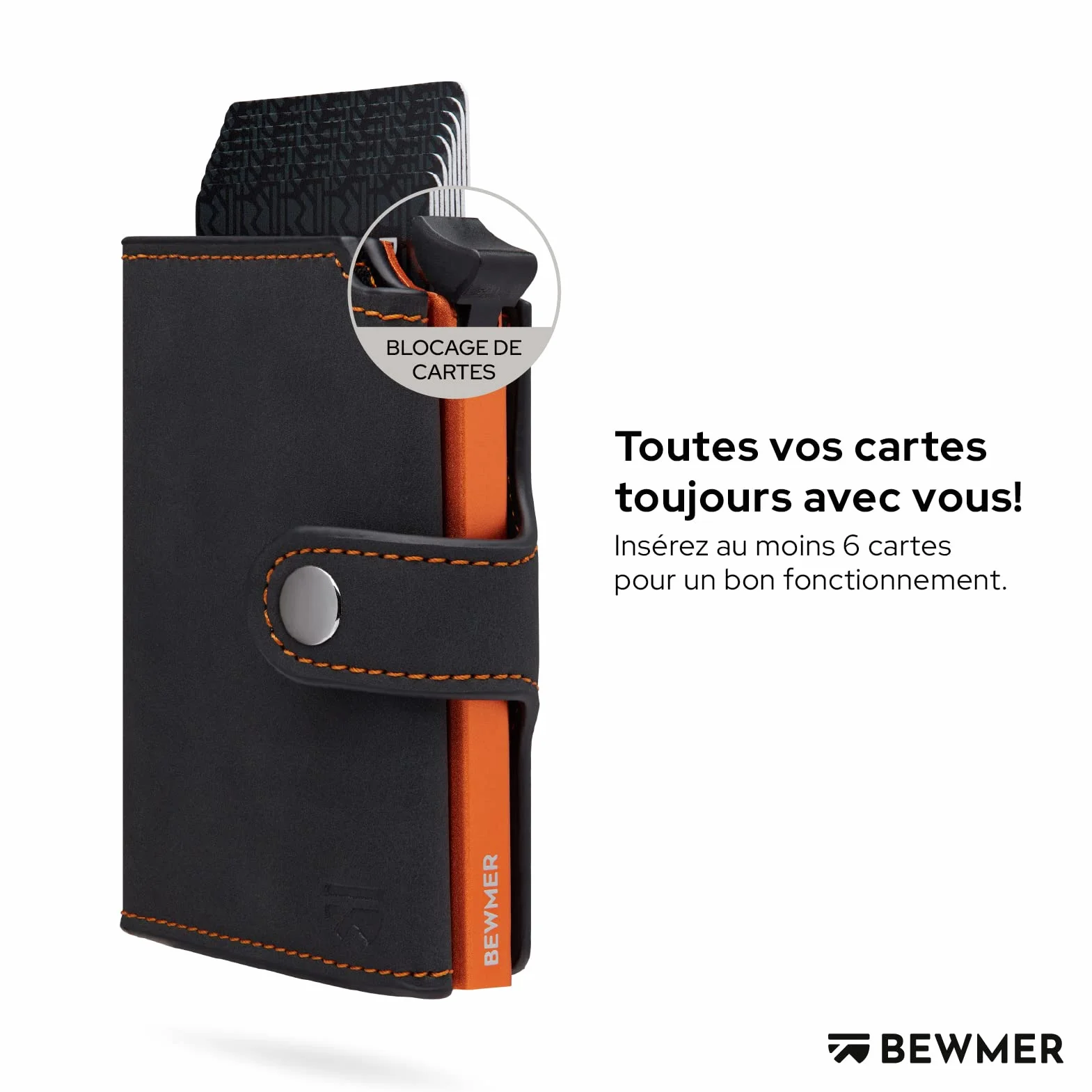 BEWMER Porte Carte de Crédit 2 Blindé | Portefeuille Slim RFID Anti-clonage Homme Femme