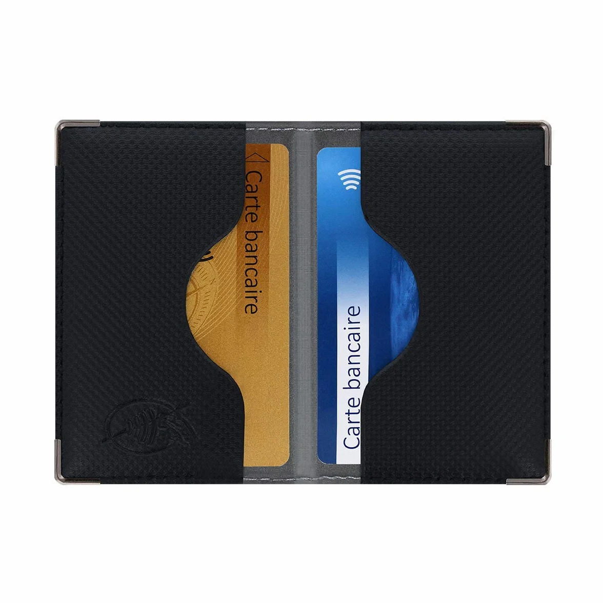 Étui 2 Cartes Bancaires Anti-RFID Noir PVC Fabriqué en France