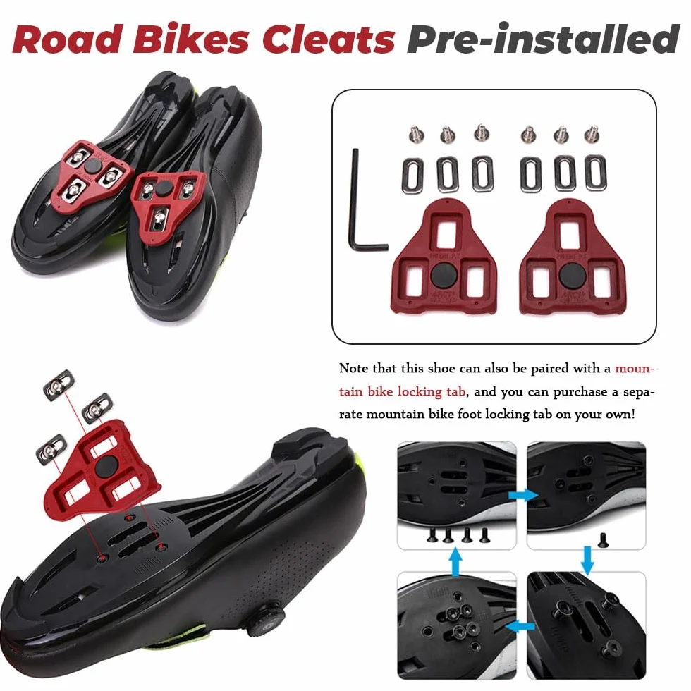 Chaussures Velo Route Hommes Femmes Look SPD Crampons Antidérapants 36-47 EU
