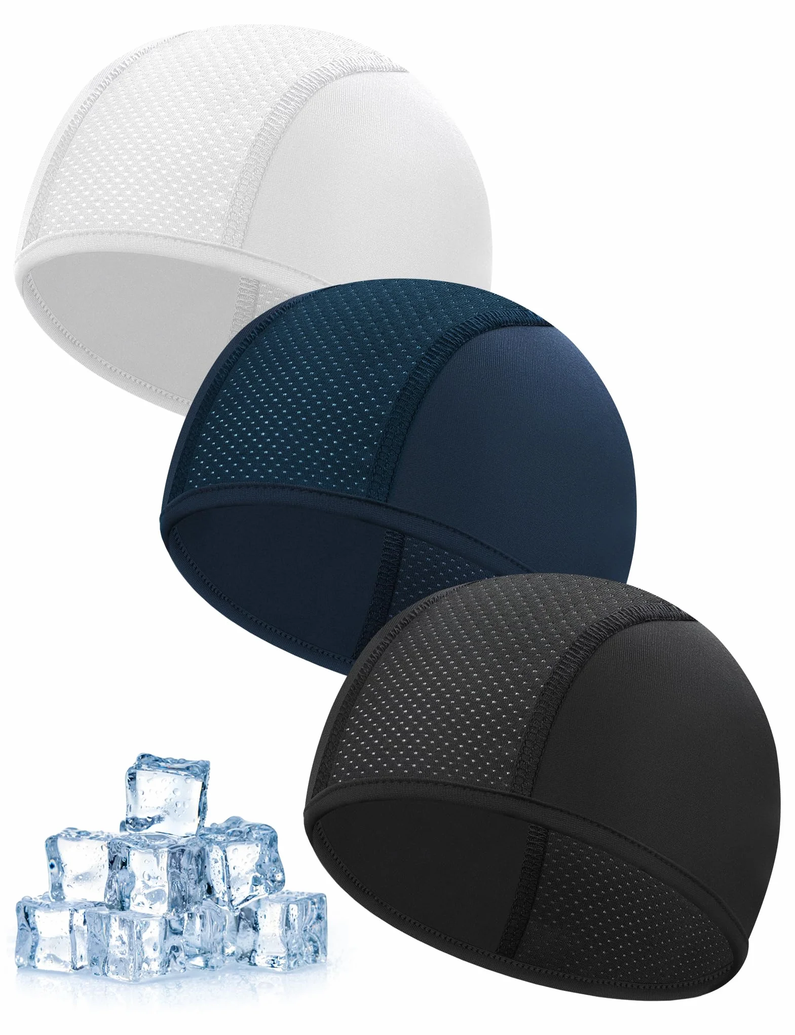 Becellen 3 Pièces Bonnet sous Casque Été Bonnets de Cyclisme Skull Cap Respirant Moto Running Léger