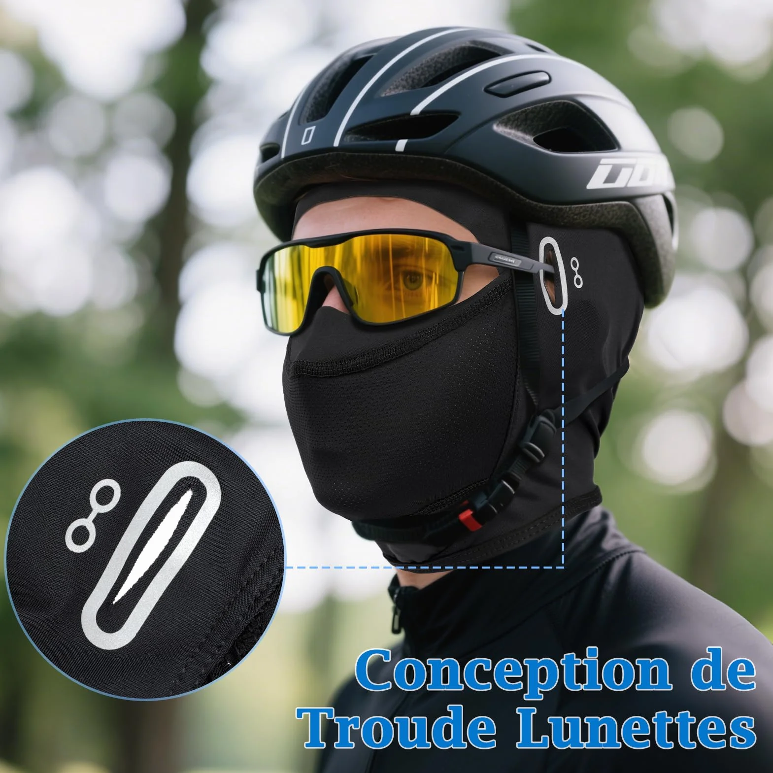 Kiiwah Cagoule Moto Respirant Hommes Femmes Protection UV Balaclava Masque Cyclisme Taille Unique Vélo Plein Air