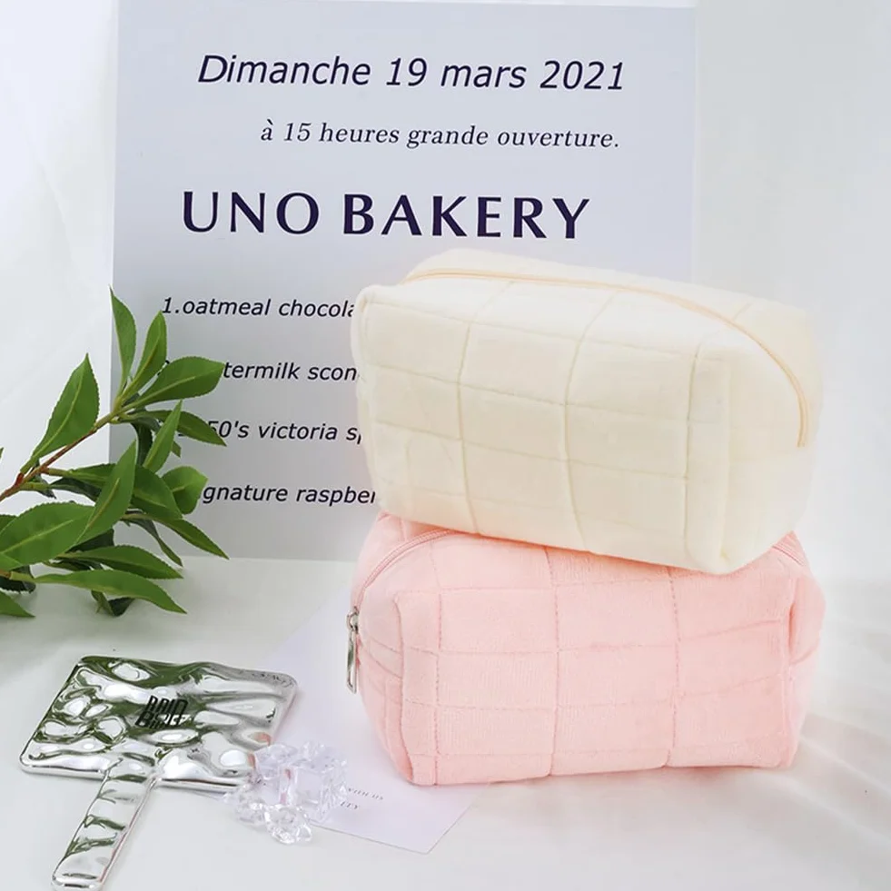 Grande Trousse de Maquillage Aucuu, Sac Cosmétique de Voyage avec Fermeture éclair Motif Floral