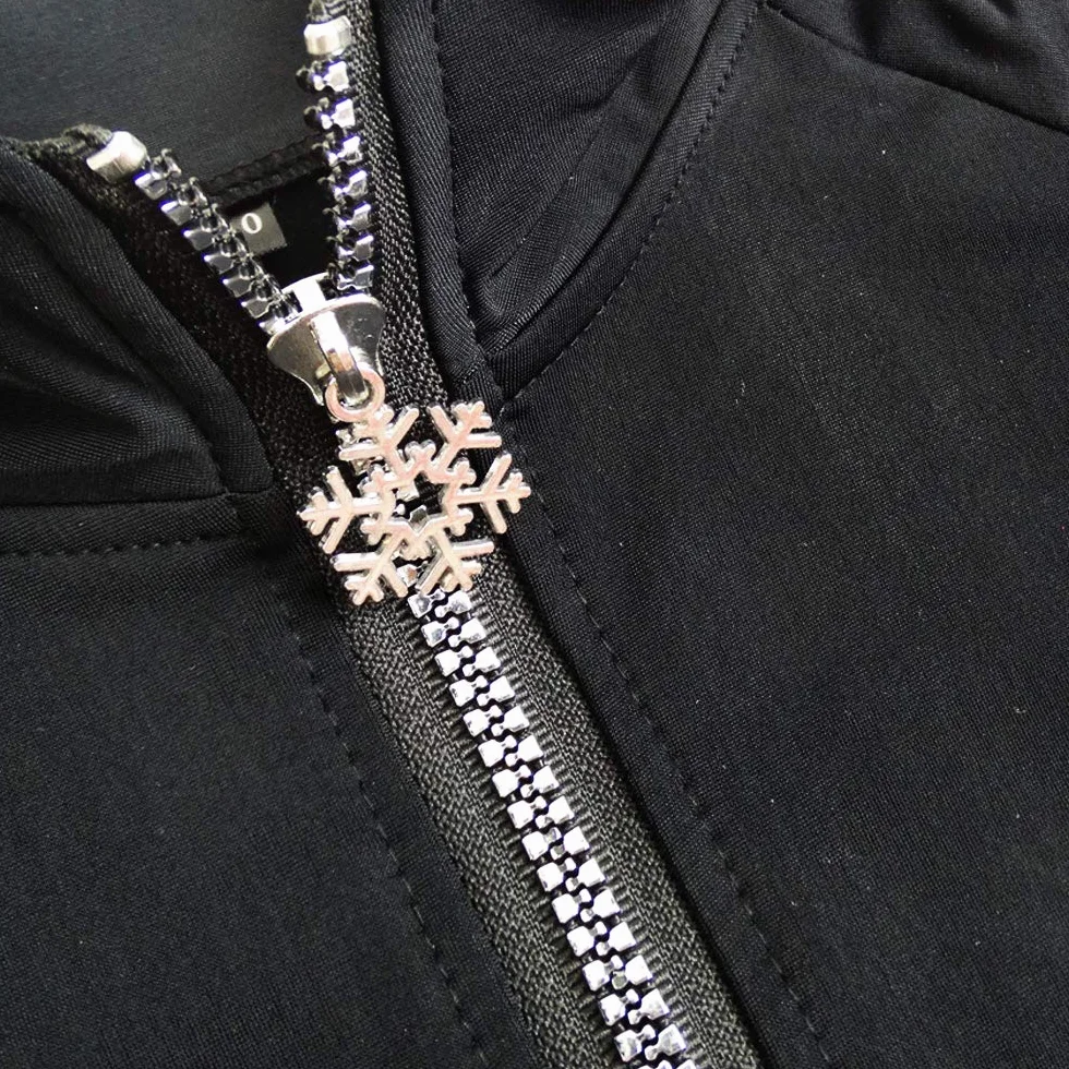 LIUHUO Veste de patinage artistique pour filles Noir entraînement spectacle