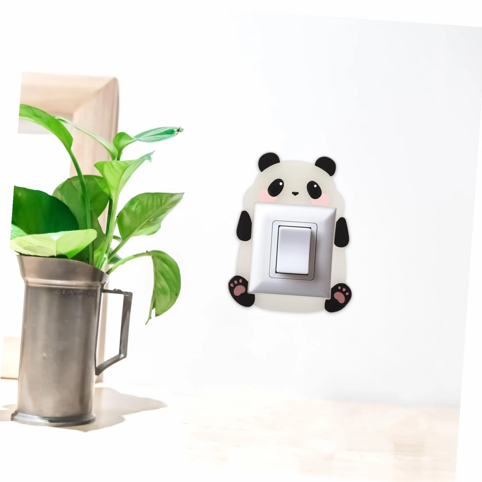 Autocollants Interrupteurs Muraux Décoratifs Panda Stickers Muraux Chambre Salle de Bain Protection Facile à Appliquer
