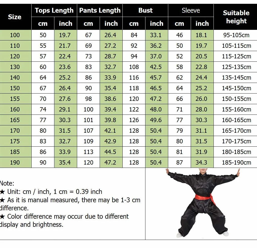Chinois Traditionnel Tai Chi Wushu Vêtements Ensemble Adulte Enfants Kung Fu Uniforme