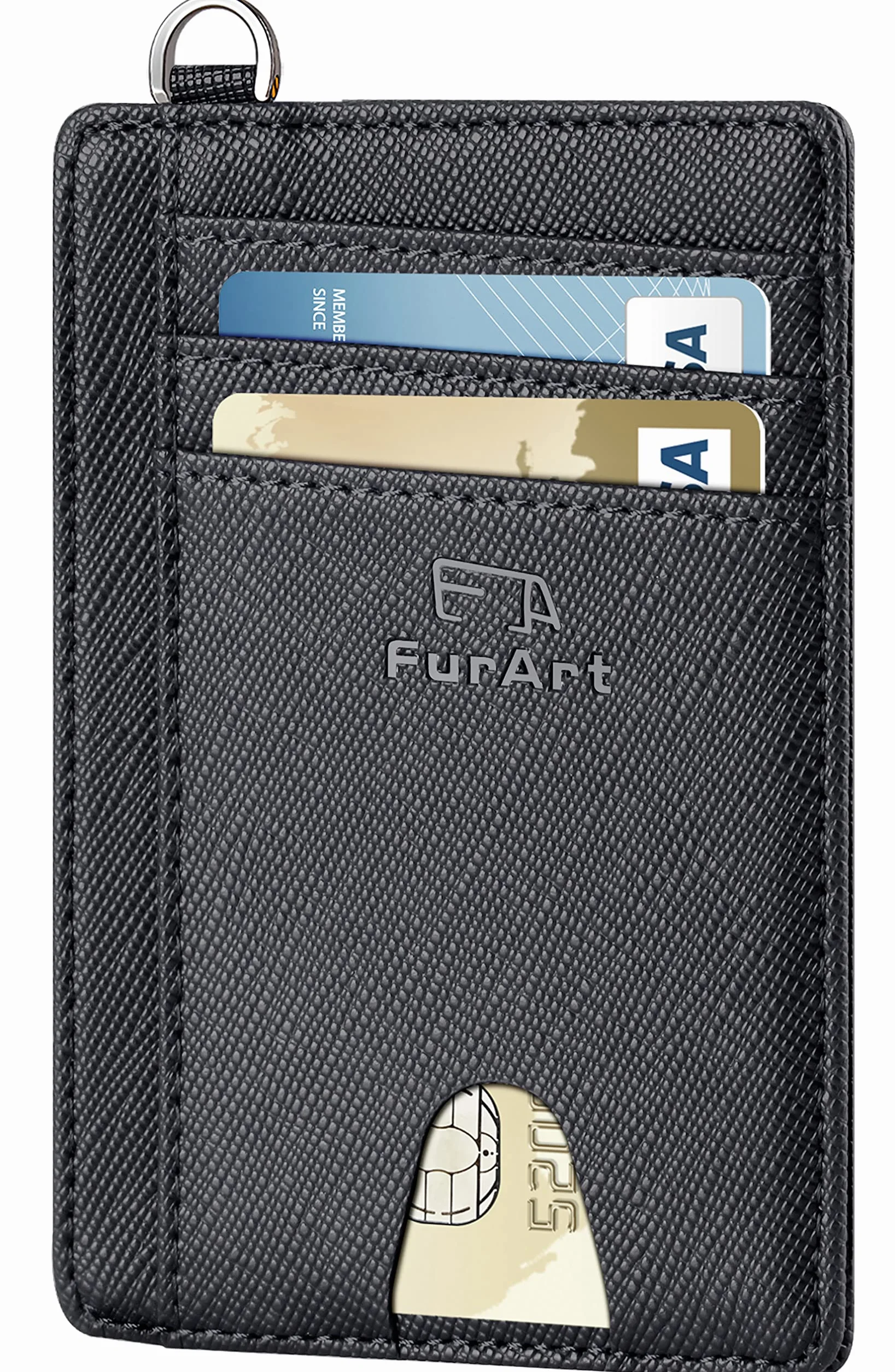 FurArt Portefeuille Minimaliste Fin Porte-Cartes Crédit Blocage RFID