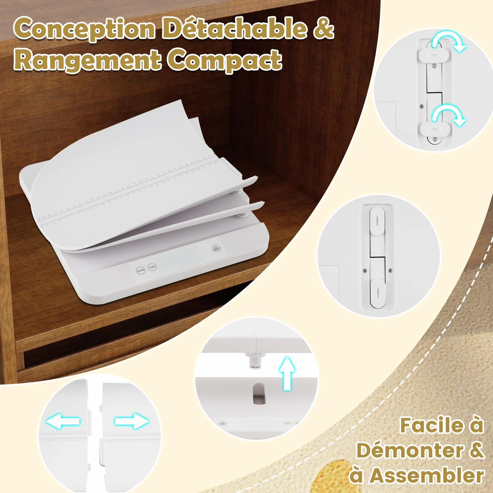 COSTWAY Pèse-bébé Numérique 150 kg Balance Électronique Précise 5 g avec Écran LED
