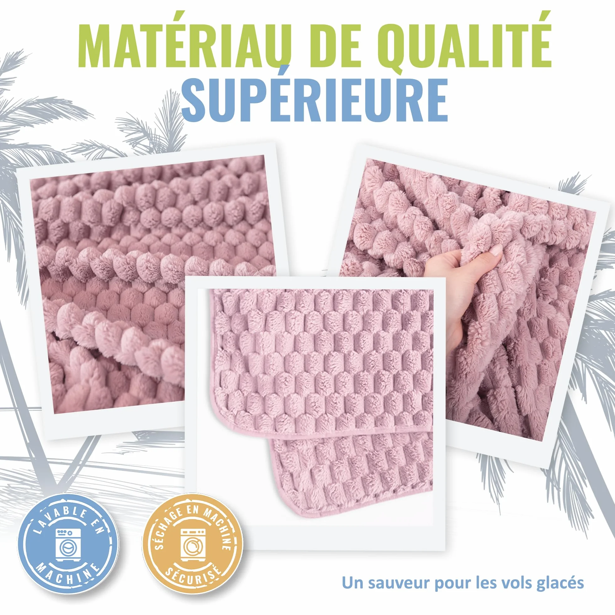 BOACAY Couverture de Voyage Pliable pour Avion Voiture Oreiller Portable avec Étui