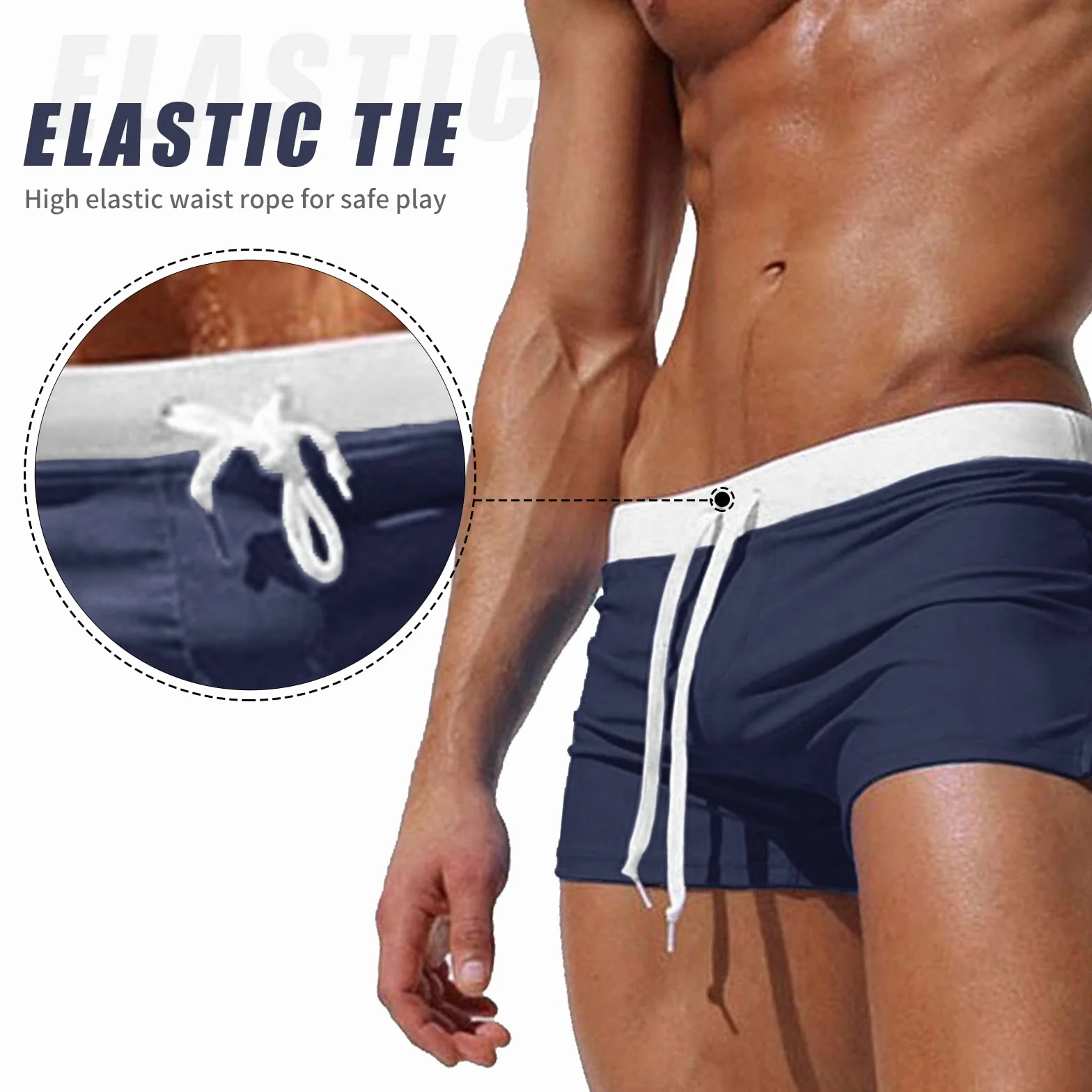 Maillot de Bain Homme Trunks Boxer Shorts Pantalon Court Sport Plage Cordon Ajustable