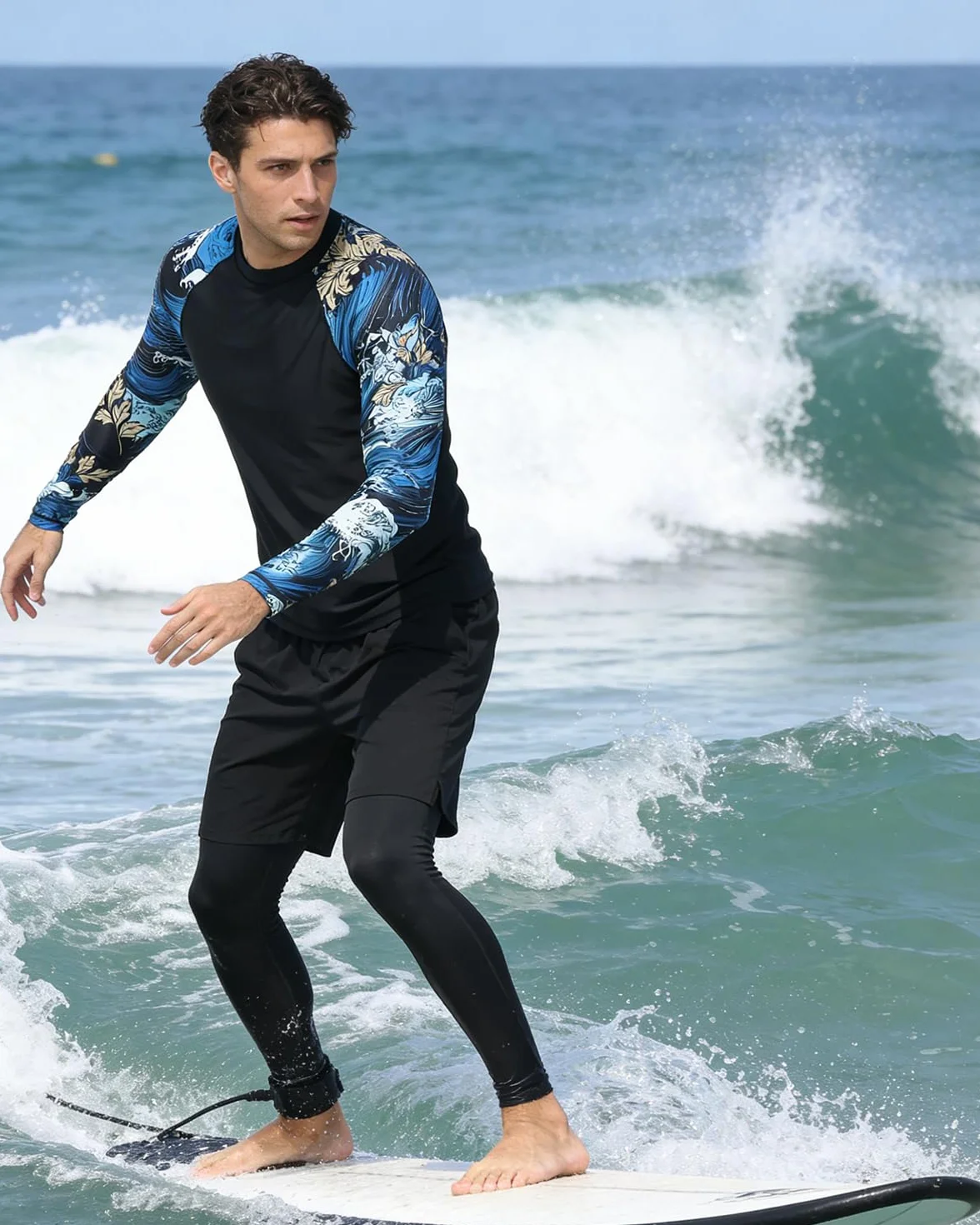 VAYAGER Hauts de Bain Homme Anti UV UPF 50+ Rashguard Manches Longues Séchage Rapide Protection UV
