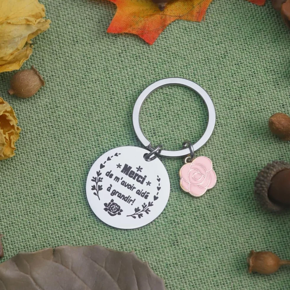 Porte Clef Cadeau Maitresse D'école Fin D'année Merci De M’avoir Aidé À Grandir