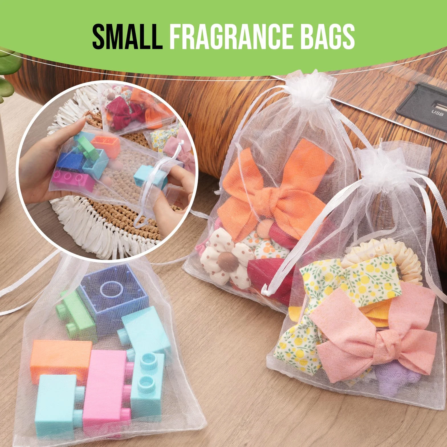 Sachet Organza 10x15 cm Blanc - Petits Sacs à Remplir avec Cordon pour Bijoux, Bonbons, Mariages