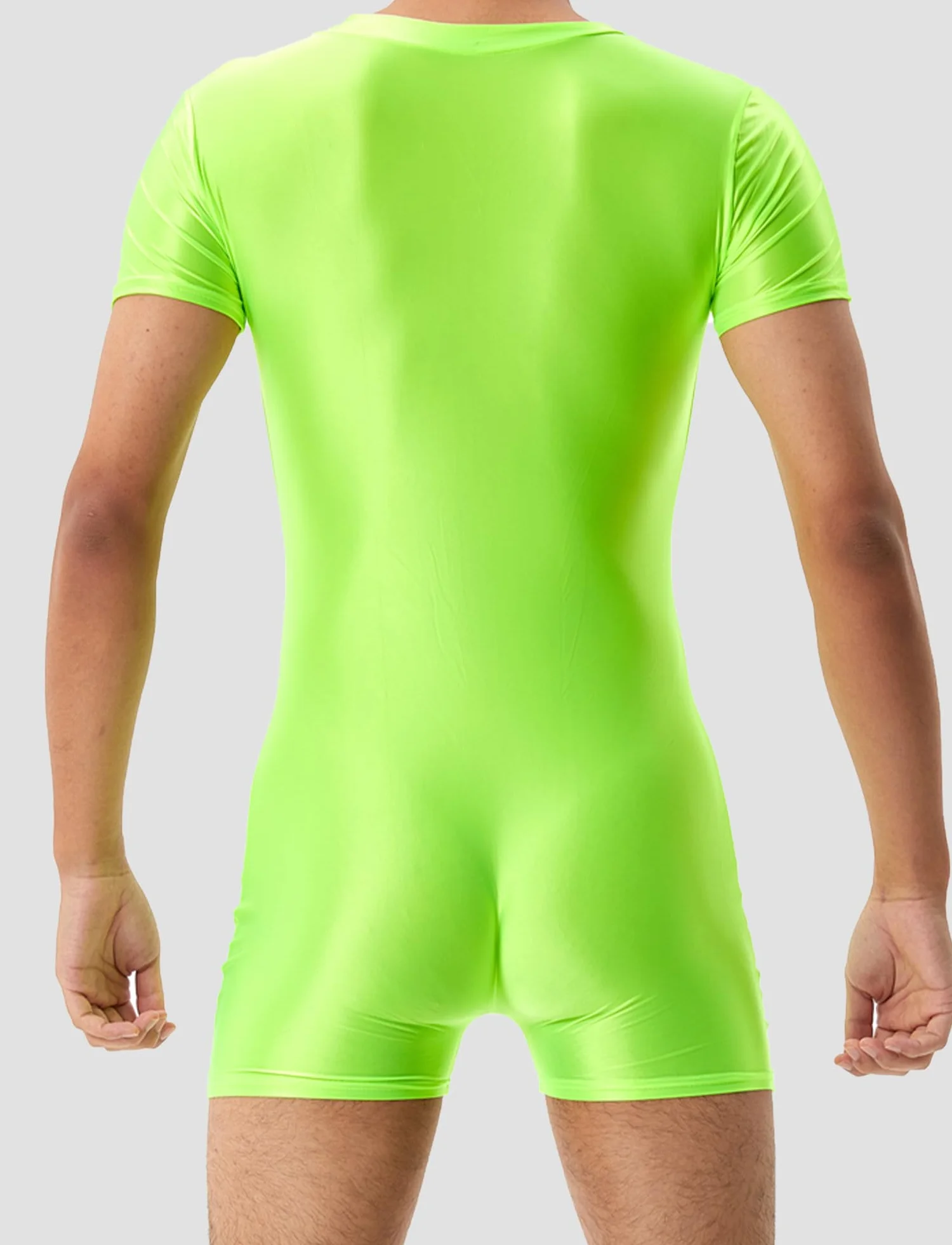Shapewear Homme Body de Sport Maillot de Corps Combinaison Moulante Justaucorps Danse Homme Manches Courtes